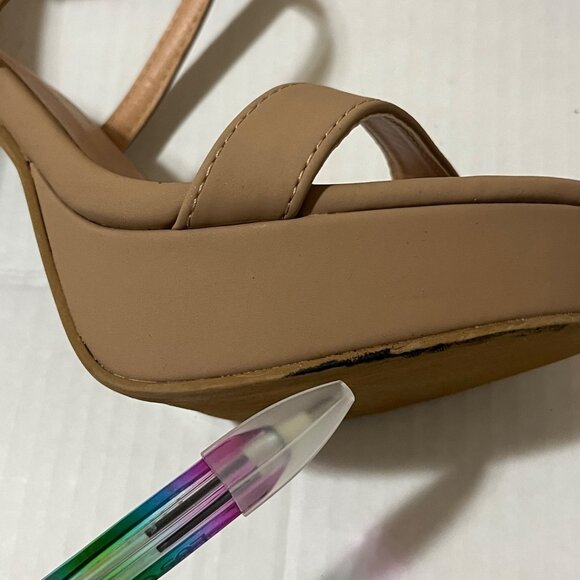 Y2K Strappy Platform Block Chunky Heel Sandal Women Sz 7 Soft Girl Glam Coquette - Picture 11 of 11